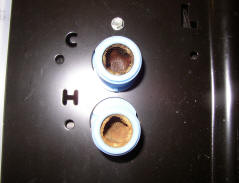 DD washer back panel with 1-screw valve